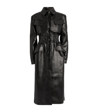 Shop Materiel Faux Leather Ruched-waist Coat