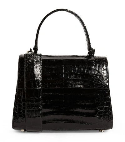 Shop Nancy Gonzalez Small Crocodile Lexi Top-handle Bag In Black