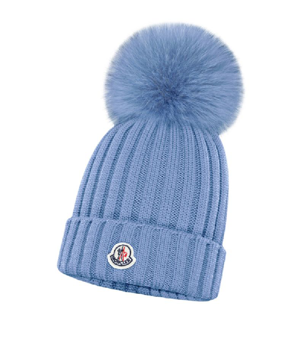 blue moncler hat