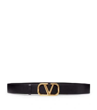 Shop Valentino Garavani Leather Vlogo Belt