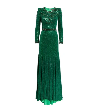 Shop Jenny Packham Sequin Tenille Gown