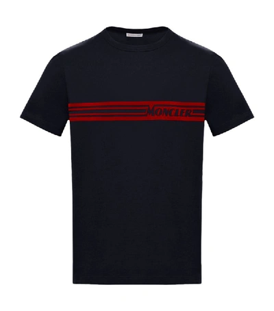 Shop Moncler Logo Stripe T-shirt
