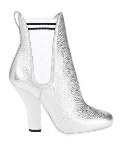 Shop Fendi Ankle Boot In Silver