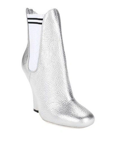 Shop Fendi Ankle Boot In Silver