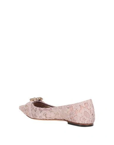 Shop Dolce & Gabbana Ballet Flats In Pale Pink