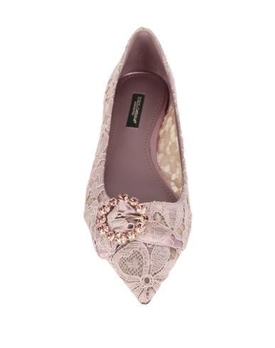 Shop Dolce & Gabbana Ballet Flats In Pale Pink