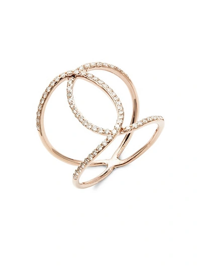 Shop Ef Collection Diamond Infinity And 14k Rose Gold Ring