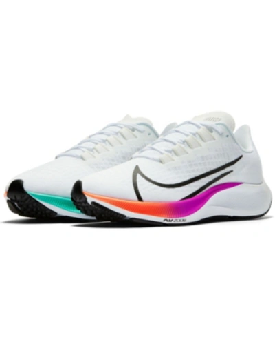 Shop Nike Women's Air Zoom Pegasus 37 Running Sneakers From Finish Line In White, Hyper Violet, Flash