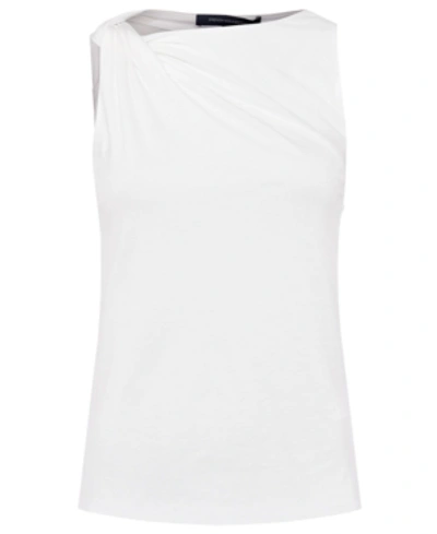 Shop French Connection Mati Drape-neck Top In Summer White