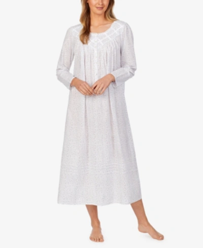 Shop Eileen West Cotton Pintuck Ballet Nightgown In Wht/grey