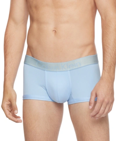 Shop Calvin Klein Men's Customized Stretch Low-rise Trunks In Blue Cantrell