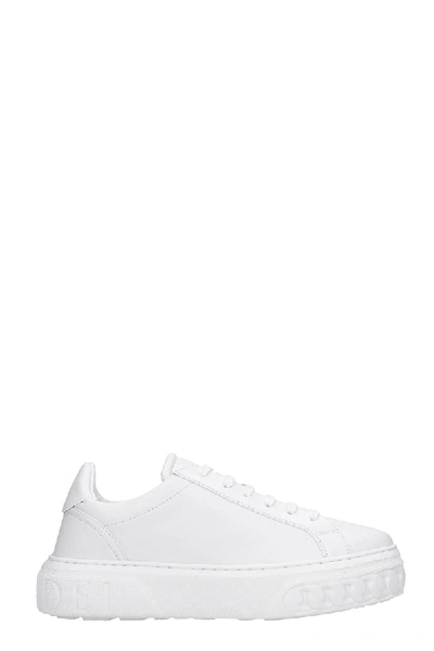 Shop Casadei Sneakers In White Leather