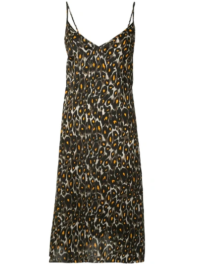 Shop R13 Leopard-print Slip Dress In Brown