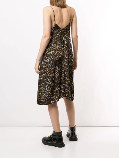 Shop R13 Leopard-print Slip Dress In Brown