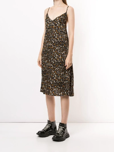 Shop R13 Leopard-print Slip Dress In Brown