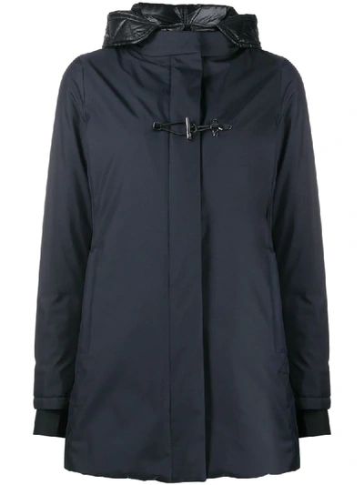 Shop Fay Toggle Fastening Raincoat In Blue