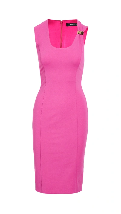 Shop Versace Abito Donna Jersey Dress In Fuxia