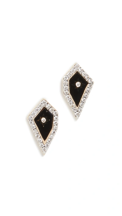 Shop Adina Reyter 14k Mosaic Pave Star Post Earrings In Yellow Gold
