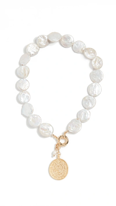 Shop Eliou Loire Necklace In Pearl/gold