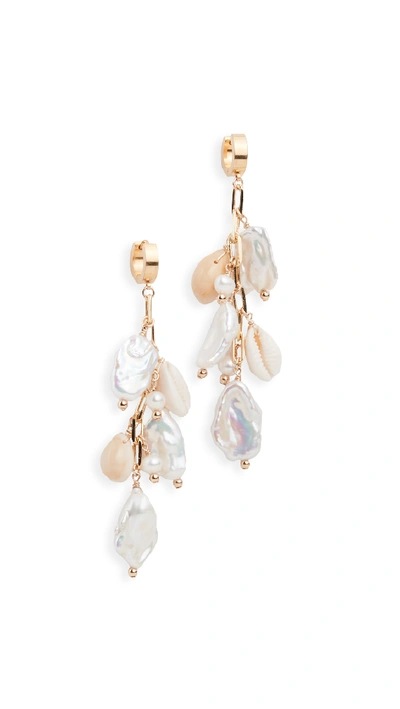 Shop Eliou Liliane Earrings In Pearl/gold/shell