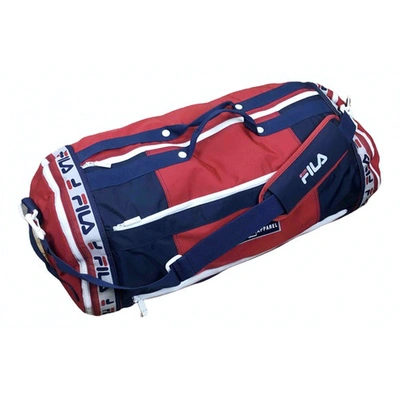 Pre-owned Fila Cloth Travel Bag In Red