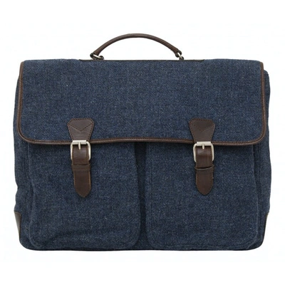 Pre-owned Paul Smith Tweed Travel Bag In Blue