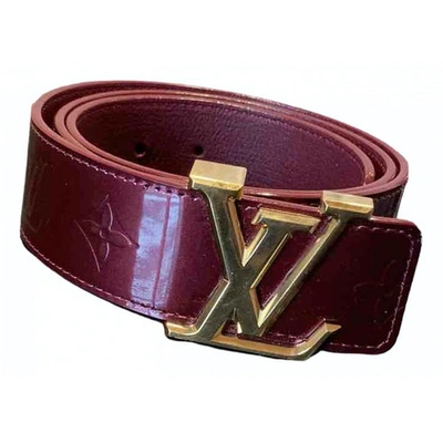 Pre-owned Louis Vuitton Initiales Leather Belt In Burgundy