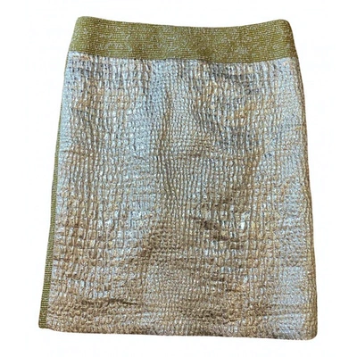Pre-owned Michael Van Der Ham Metallic Wool Skirt