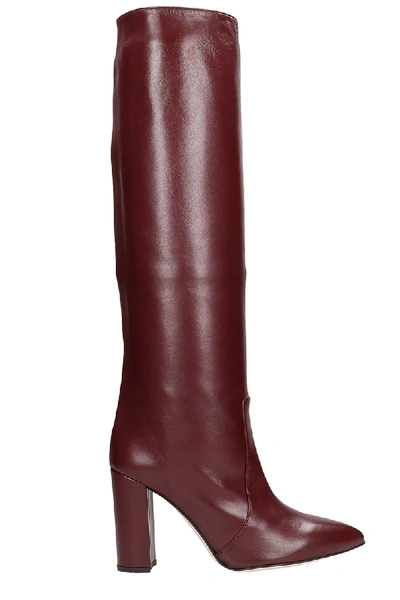 Shop Paris Texas High Heels Boots In Bordeaux Leather