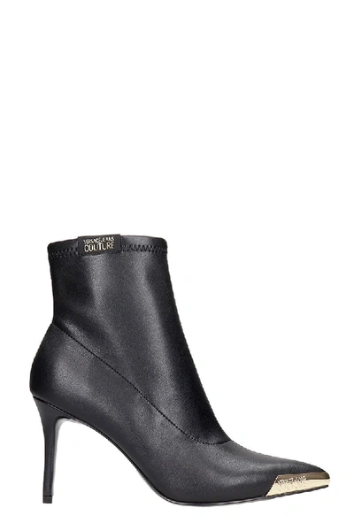Shop Versace Jeans Couture High Heels Ankle Boots In Black Leather