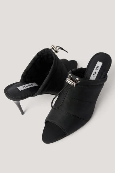 Shop Na-kd Drawstring Pointy Peeptoe Heels - Black