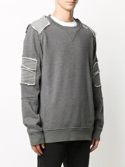 Shop Balmain Print Sweatshirt In Grey