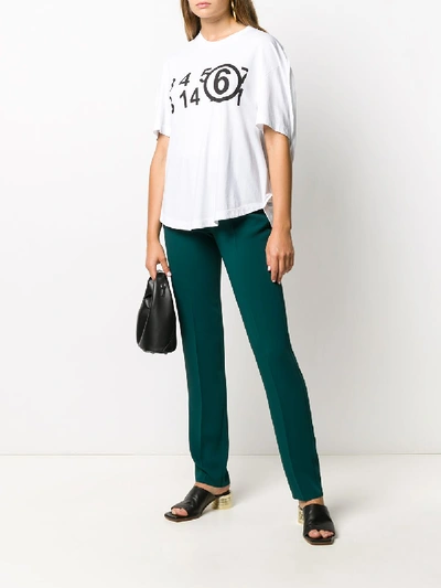 Shop Mm6 Maison Margiela Velvet Trousers In Green