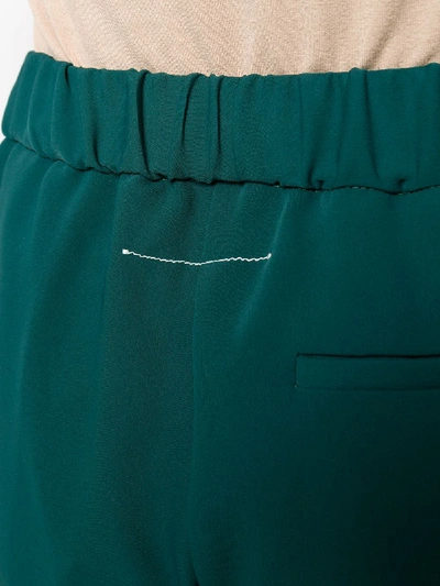 Shop Mm6 Maison Margiela Velvet Trousers In Green