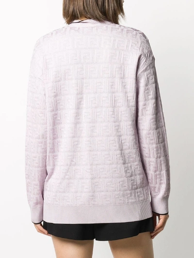 Shop Fendi Cotton Cardigan In Multicolor