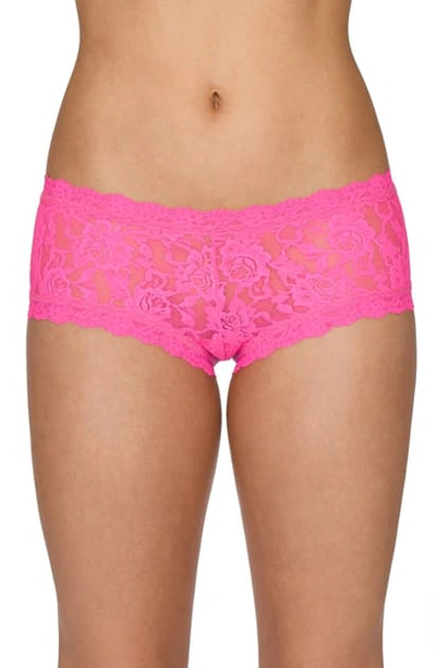 Shop Hanky Panky Signature Lace Boyshorts In Passionate Pink