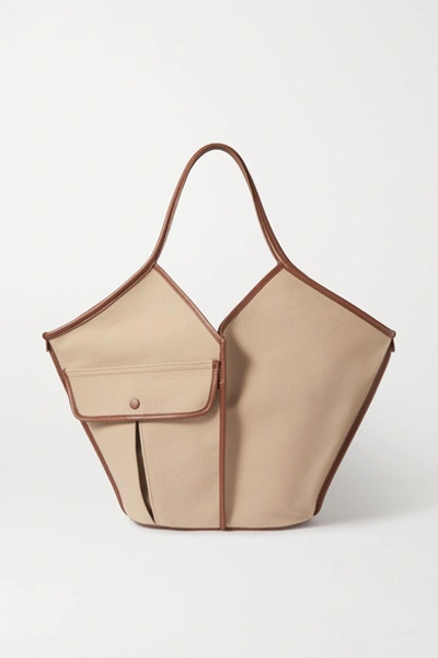 Hereu + Space For Giants Duna Large Leather-trimmed Organic Cotton