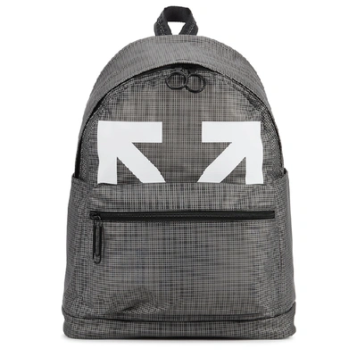 Shop Off-white Arrows Checked Pvc Backpack In Grey