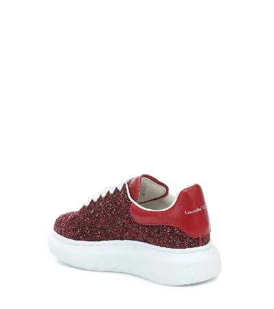 Shop Alexander Mcqueen Glitter Sneakers In Red