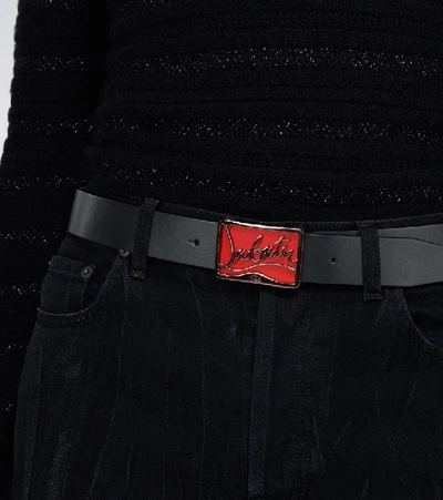 Shop Christian Louboutin Ricky Logo Belt In Black