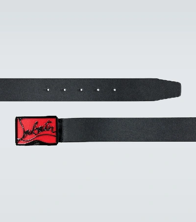 Shop Christian Louboutin Ricky Logo Belt In Black