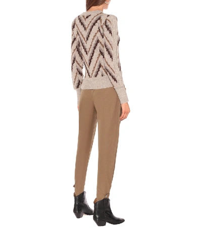 Shop Isabel Marant Étoile Glenny Intarsia Alpaca-blend Sweater In Beige