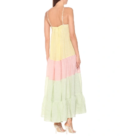 Shop Lisa Marie Fernandez St Tropez Linen-blend Maxi Dress In Yellow