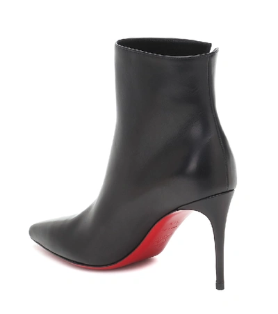 Shop Christian Louboutin Birgikate 85 Leather Ankle Boots In Black