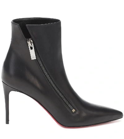 Shop Christian Louboutin Birgikate 85 Leather Ankle Boots In Black