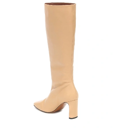 Shop Souliers Martinez Enero Knee-high Leather Boots In Beige