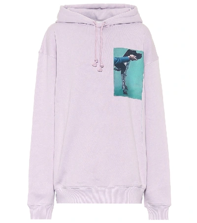 Shop Acne Studios Oversized Cotton Hoodie In Purple