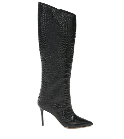 Shop Alexandre Vauthier Alex Knee-high Leather Boots In Black