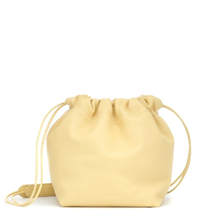 Shop Jil Sander Leather Bucket Bag In Yellow