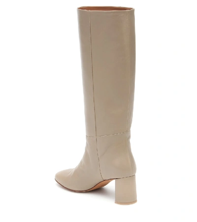 Shop Loq Donna Leather Knee-high Boots In Grey